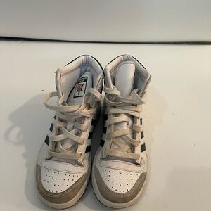 adidas Kids White and Gray High-Top Sneakers